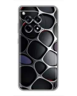Чехол для OnePlus 12 Pro с картинкой «Объемная темная решетка»