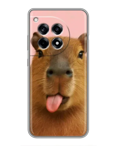Чехол для OnePlus 12 Pro с картинкой «Капибара с языком» Чехол для OnePlus 12 Pro с картинкой «Капибара с языком»