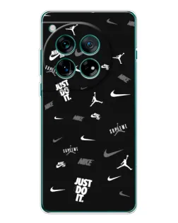 Чохол для OnePlus 12 з картинкою «Nike Black Pattern»