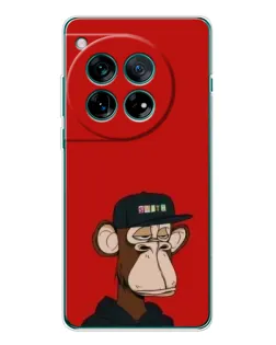 Чохол для OnePlus 12 з картинкою «Bored Ape — червоний фон»