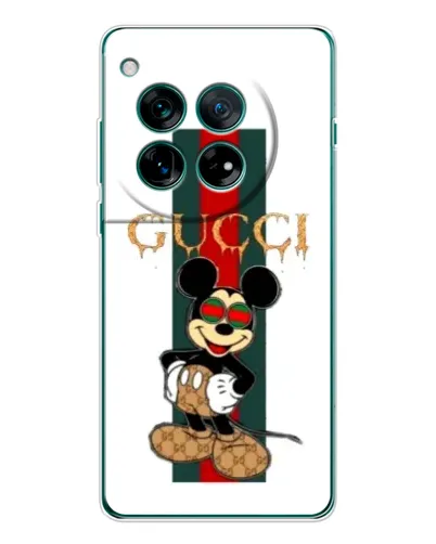 Чехол для OnePlus 12 с картинкой «Микки Маус Gucci — полосы»