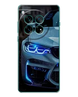 Чехол для OnePlus 12 с картинкой «Взгляд BMW с синими фарами»