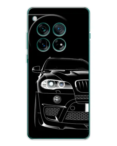 Чехол для OnePlus 12 с картинкой «Темный силуэт BMW»