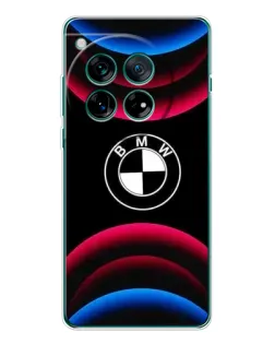 Чехол для OnePlus 12 с картинкой «Логотип BMW и неоновые дуги»