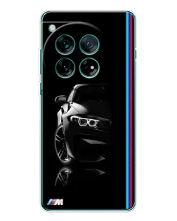 Чехол для OnePlus 12 с картинкой «Силуэт BMW в темноте»