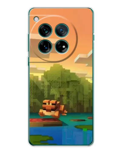 Чехол для OnePlus 12 с картинкой «Майнкрафт закат солнца»