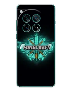 Чехол для OnePlus 12 с картинкой «Minecraft Diamond лого»
