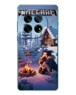 Чехол для OnePlus 12 с картинкой «Зимний Minecraft»