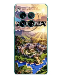 Чехол для OnePlus 12 с картинкой «Minecraft панорама»