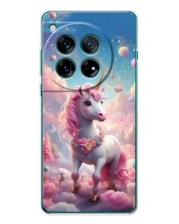 Чехол для OnePlus 12 с картинкой «Единорог среди облаков»