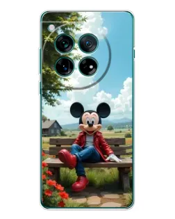 Чехол для OnePlus 12 с картинкой «Микки на скамейке»
