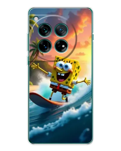 Чехол для OnePlus 12 с картинкой «Губка Боб серфингист»