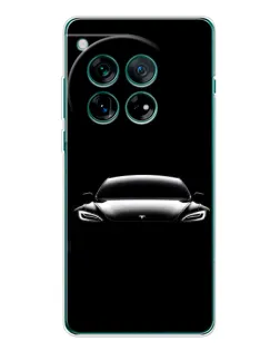 Чехол для OnePlus 12 с картинкой «Фары Tesla Night»