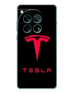 Чехол для OnePlus 12 с картинкой «Tesla Red Logo»