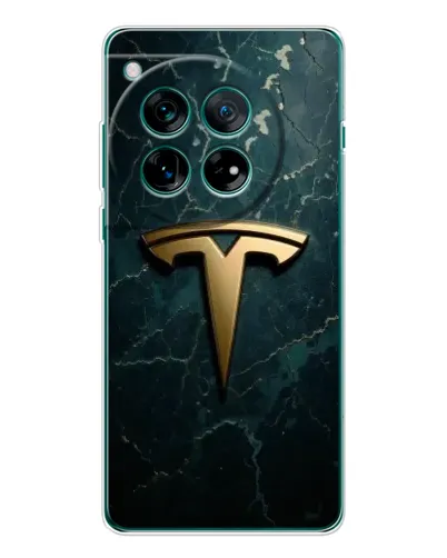 Чехол для OnePlus 12 с картинкой «Мраморная Tesla Gold»