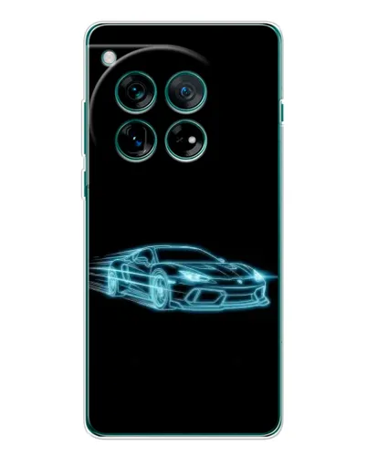 Чехол для OnePlus 12 с картинкой «Неоновый контур Lamborghini»