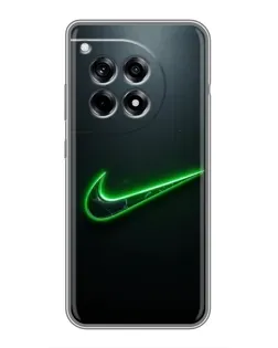 Чехол для OnePlus 12R с картинкой «Неоновый контур Nike»