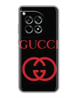 Чехол для OnePlus 12R с картинкой «Gucci — красный логотип»