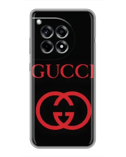 Чехол для OnePlus 12R с картинкой «Gucci — красный логотип»