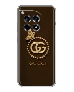 Чехол для OnePlus 12R с картинкой «Gucci — золотая бабочка»