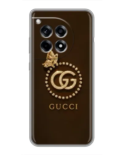 Чехол для OnePlus 12R с картинкой «Gucci — золотая бабочка»