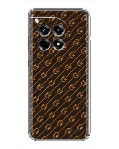 Чехол для OnePlus 12R с картинкой «Gucci — золотые диагонали»