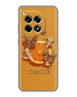Чохол для OnePlus 12R з картинкою «Gucci — золоті метелики»