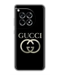 Чохол для OnePlus 12R з картинкою «Gucci — золото на чорному»
