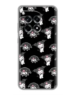 Чехол для OnePlus 12R с картинкой «Черный паттерн Kuromi»