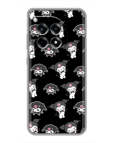Чехол для OnePlus 12R с картинкой «Черный паттерн Kuromi»