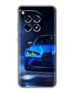 Чехол для OnePlus 12R с картинкой «Голубая BMW M4»