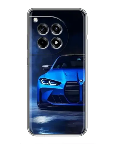 Чехол для OnePlus 12R с картинкой «Голубая BMW M4»
