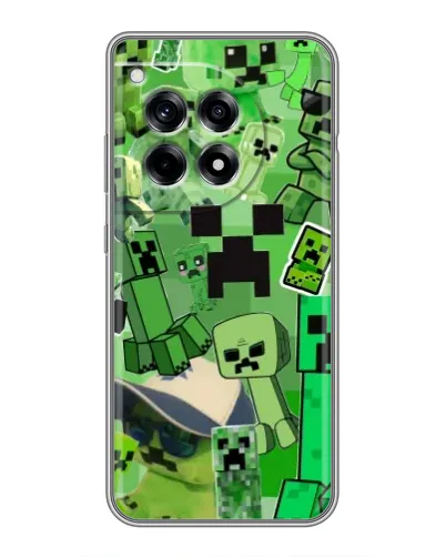 Чехол для OnePlus 12R с картинкой «Криперы Minecraft»