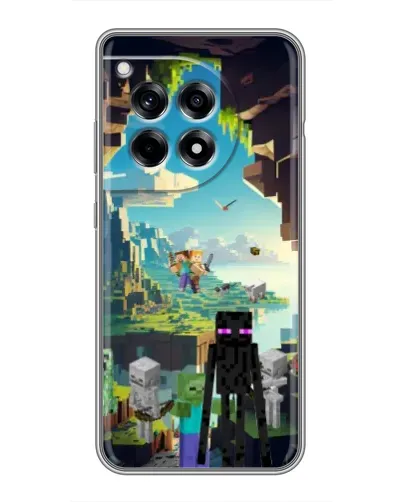Чехол для OnePlus 12R с картинкой «Эндермен в лесу»