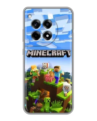 Чехол для OnePlus 12R с картинкой «Minecraft классический мир»