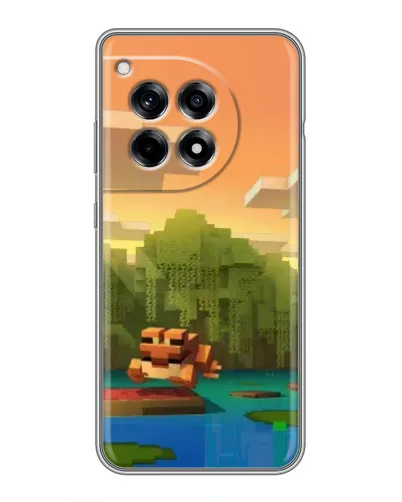 Чехол для OnePlus 12R с картинкой «Майнкрафт закат солнца»