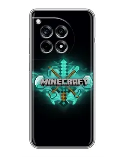 Чехол для OnePlus 12R с картинкой «Minecraft Diamond лого»