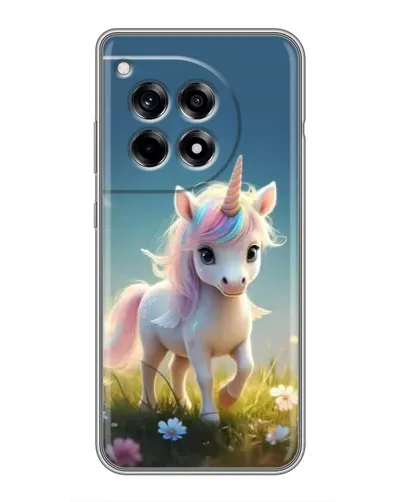 Чехол для OnePlus 12R с картинкой «Единорог на поляне» Чехол для OnePlus 12R с картинкой «Единорог на поляне»
