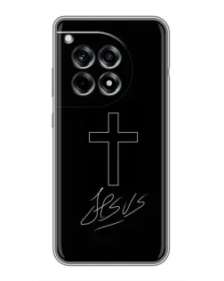 Чехол для OnePlus 12R с картинкой «Графический крест Jesus»