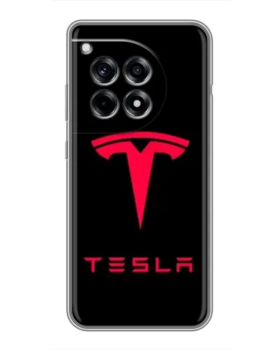 Чехол для OnePlus 12R с картинкой «Tesla Red Logo»