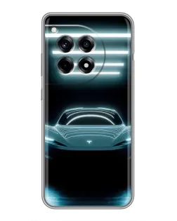 Чехол для OnePlus 12R с картинкой «Tesla в неоне»