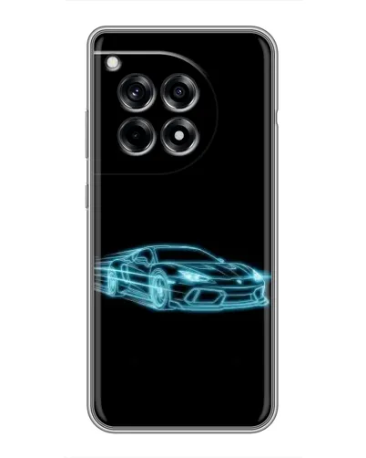 Чехол для OnePlus 12R с картинкой «Неоновый контур Lamborghini»