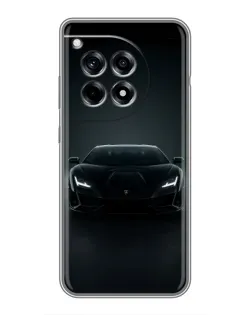 Чехол для OnePlus 12R с картинкой «Черный Lamborghini Aventador»