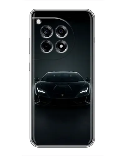 Чехол для OnePlus 12R с картинкой «Черный Lamborghini Aventador»