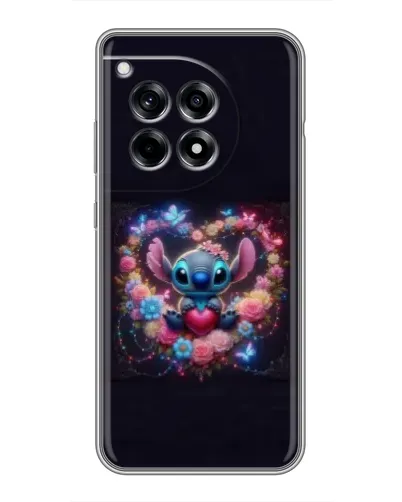Чехол для OnePlus 12R с картинкой «Stitch в цветах»