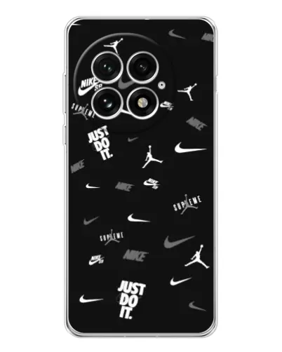 Чехол для OnePlus 13 с картинкой «Nike Black Pattern» Чехол для OnePlus 13 с картинкой «Nike Black Pattern»