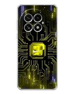 Чехол для OnePlus 13 с картинкой «Nike — золотая искра»