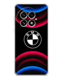 Чехол для OnePlus 13 с картинкой «Логотип BMW и неоновые дуги»