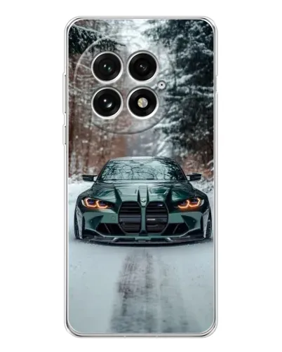 Чехол для OnePlus 13 с картинкой «BMW в зимнем лесу»