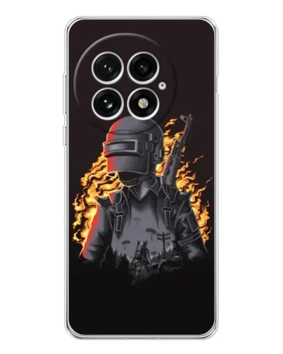 Чехол для OnePlus 13 с картинкой «PUBG — огненный силуэт»